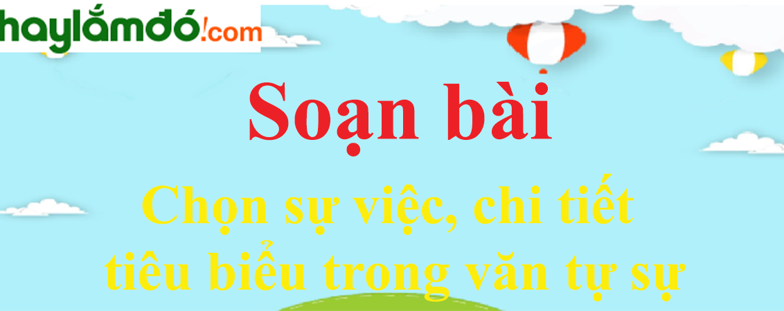 Soạn bài Chọn sự việc, chi tiết tiêu biểu trong văn tự sự