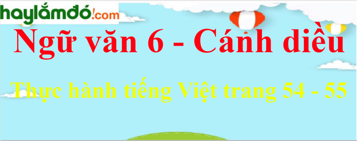 Soạn bài Thực hành tiếng Việt trang 54 - 55 - Cánh diều