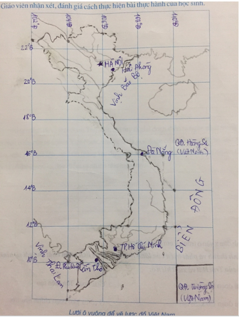 Tập bản đồ Địa Lí 12 Bài 3 (Ngắn nhất) Thực hành: Vẽ lược đồ Việt Nam