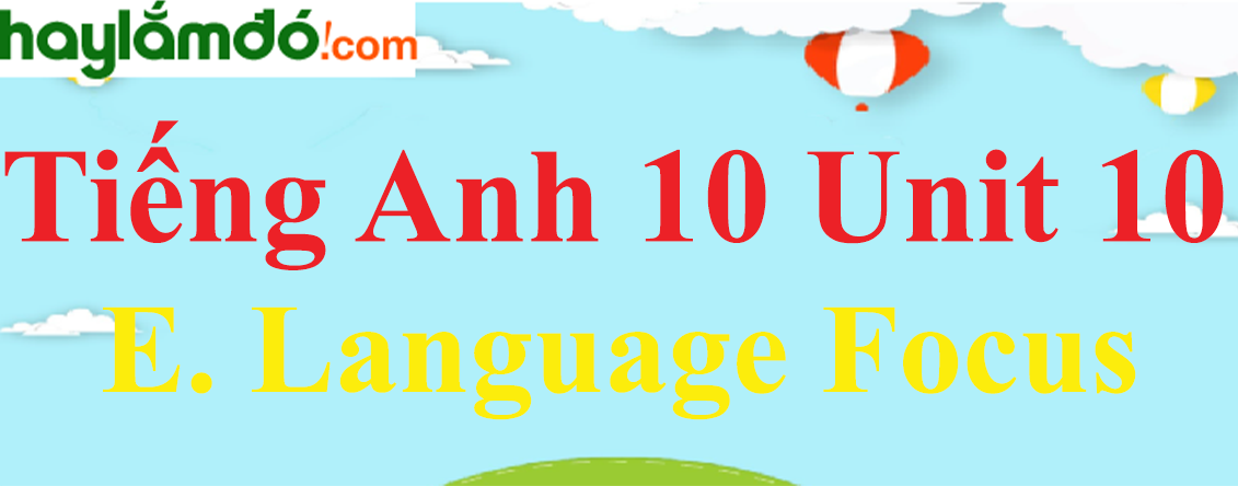 Tiếng Anh lớp 10 Unit 10 E. Language Focus trang 110-111