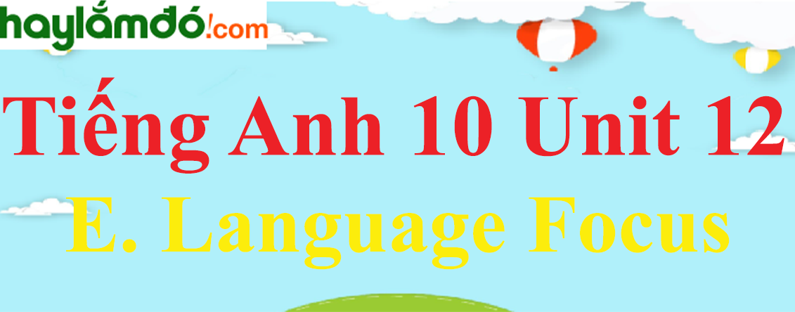 Tiếng Anh lớp 10 Unit 12 E. Language Focus trang 130-131