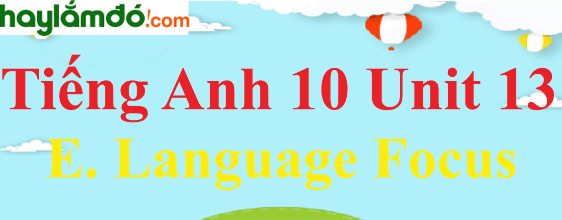 Tiếng Anh lớp 10 Unit 13 E. Language Focus trang 139-140-141