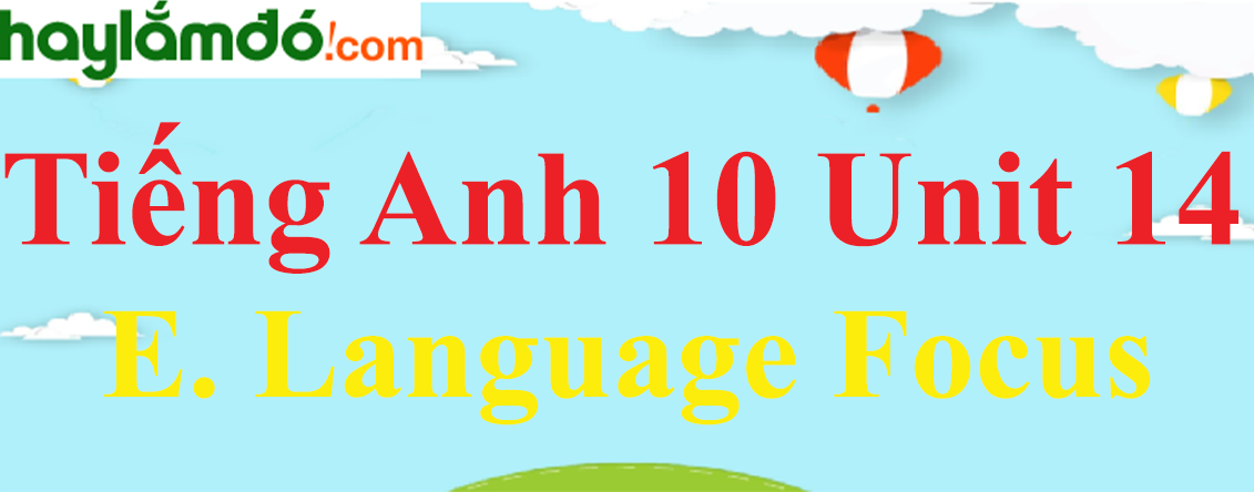 Tiếng Anh lớp 10 Unit 14 E. Language Focus trang 150-151-152