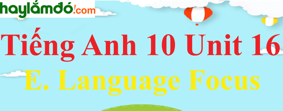 Tiếng Anh lớp 10 Unit 16 E. Language Focus trang 175-176-177