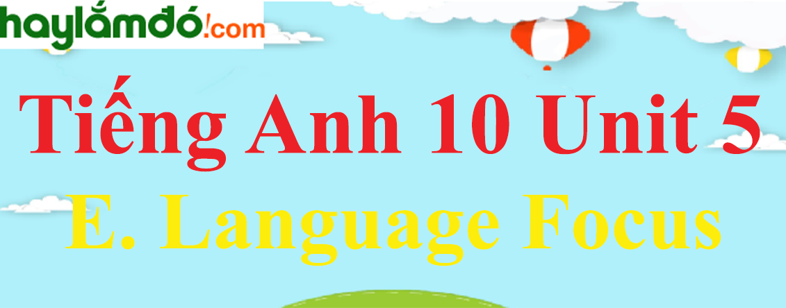 Tiếng Anh lớp 10 Unit 5 E. Language Focus trang 60-61