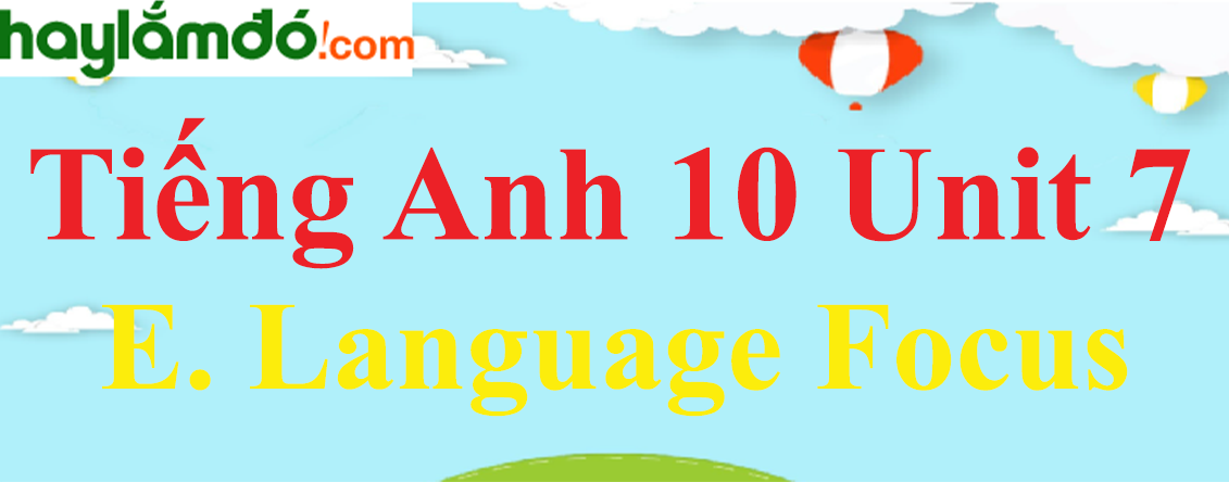 Tiếng Anh lớp 10 Unit 7 E. Language Focus trang 79-80-81