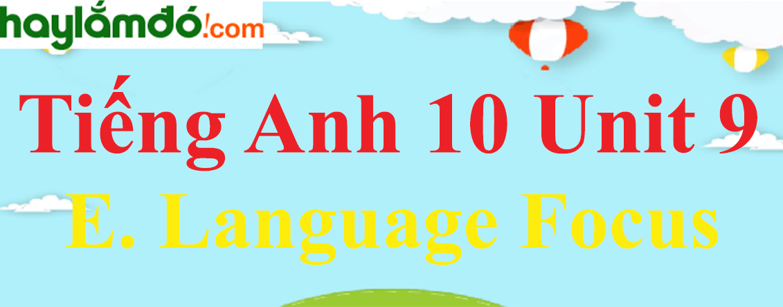 Tiếng Anh lớp 10 Unit 9 E. Language Focus trang 101-102-103