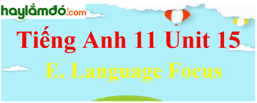 Tiếng Anh lớp 11 Unit 15 E. Language Focus Trang 175-176-177