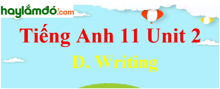 Tiếng Anh lớp 11 Unit 2 D. Writing Trang 28