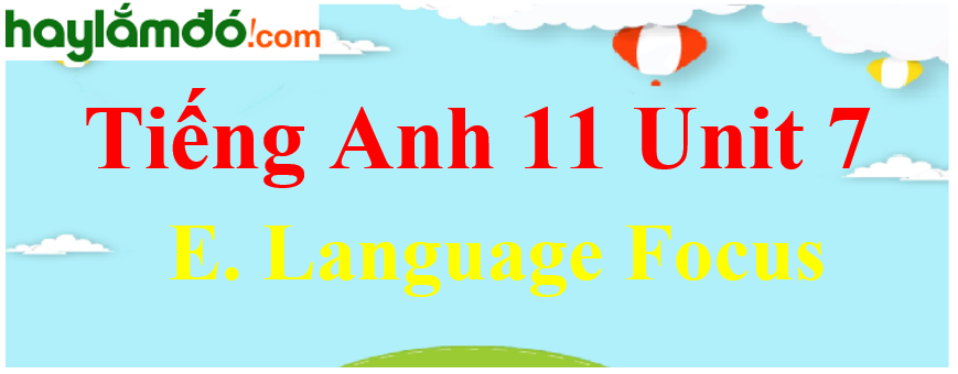 Tiếng Anh lớp 11 Unit 7 E. Language Focus Trang 86-87-88-89
