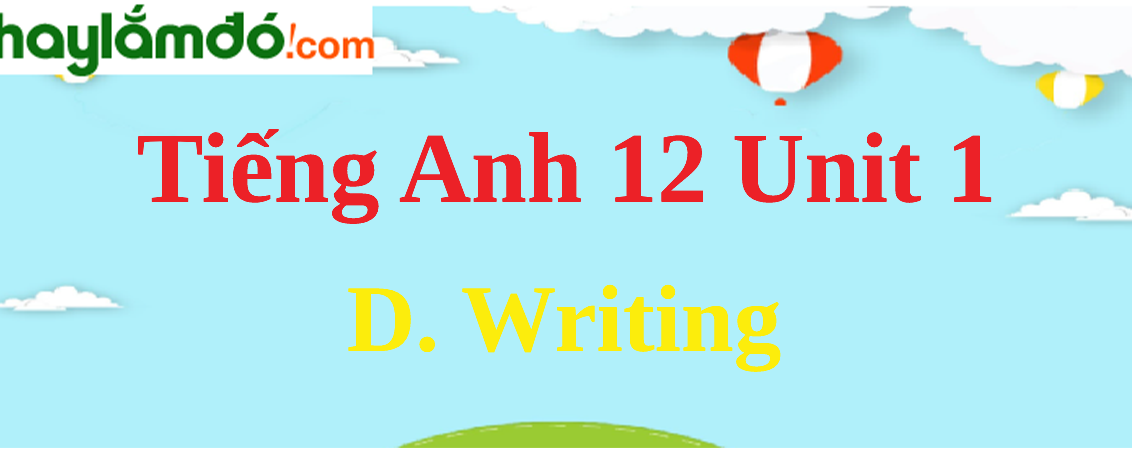 Tiếng Anh lớp 12 Unit 1 D. Writing trang 17