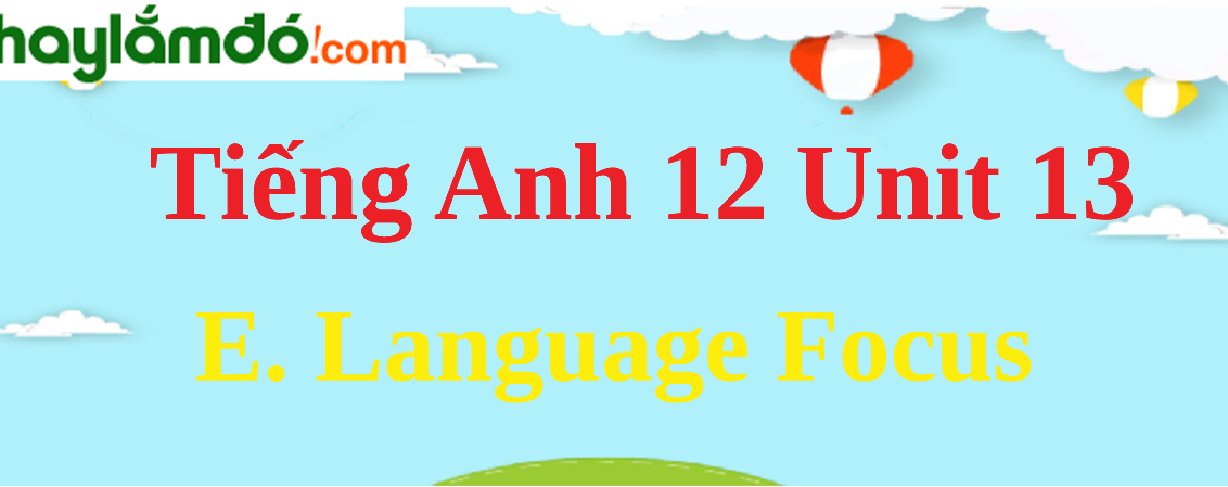 Tiếng Anh lớp 12 Unit 13 E. Language Focus trang 145-147