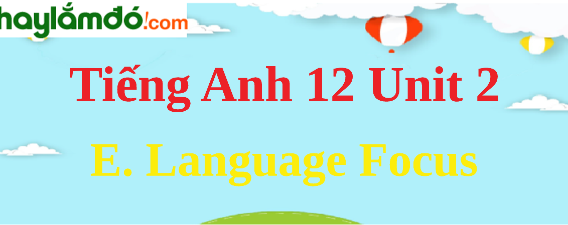 Tiếng Anh lớp 12 Unit 2 E. Language Focus trang 27-29
