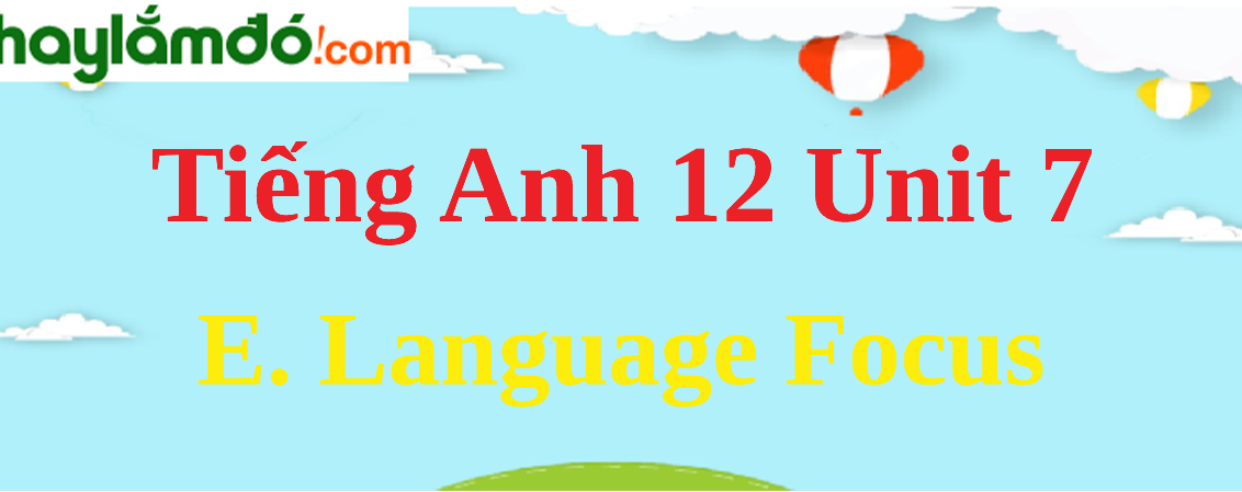 Tiếng Anh lớp 12 Unit 7 E. Language Focus trang 81-83