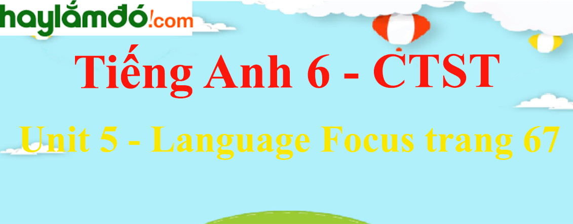 Tiếng Anh lớp 6 Unit 5: Language Focus trang 67 - Chân trời sáng tạo