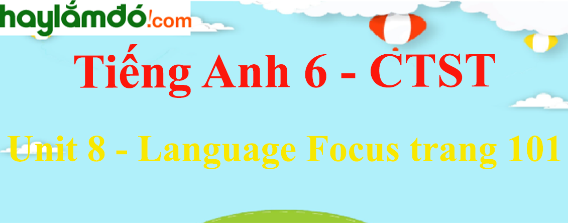 Tiếng Anh lớp 6 Unit 8: Language Focus trang 101 - Chân trời sáng tạo