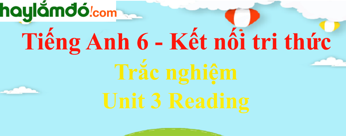 Trắc nghiệm Tiếng Anh 6 Unit 3 Reading có đáp án | Kết nối tri thức