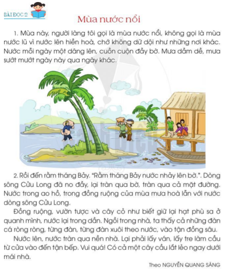 Mùa nước nổi trang 92 - 93 Tiếng Việt lớp 2 Tập 2 | Cánh diều