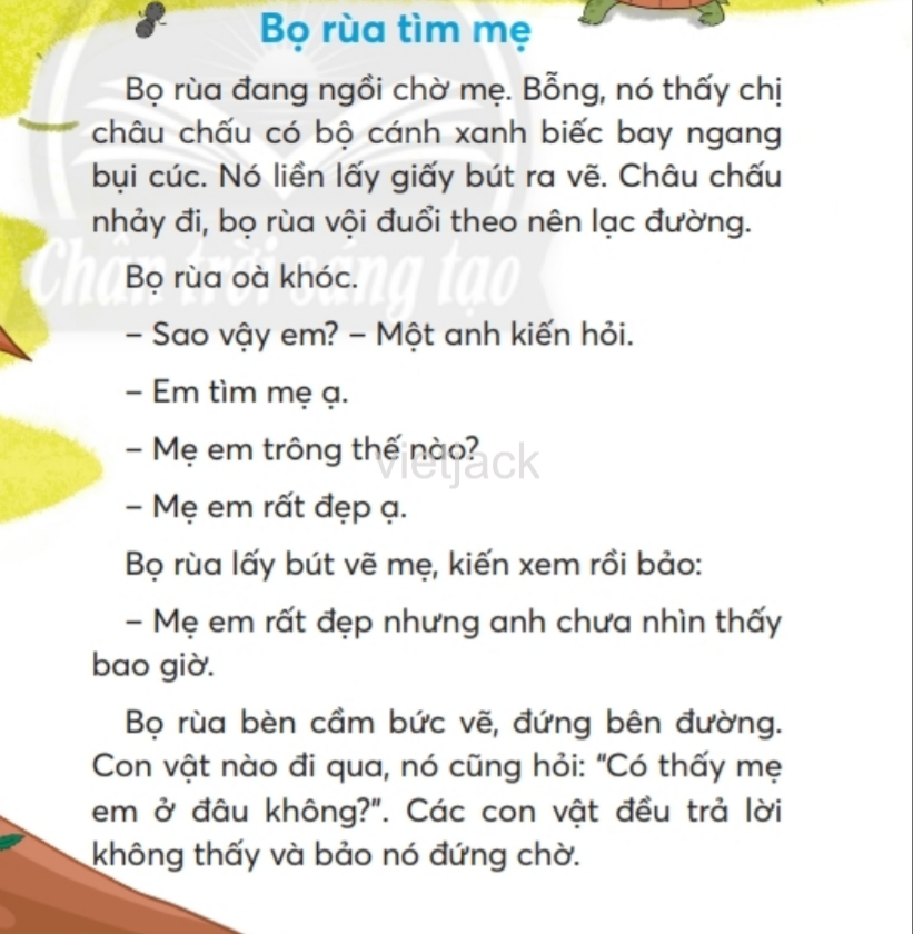 Tiếng Việt lớp 2 Bài 1: Bọ rùa tìm mẹ trang 42, 43, 44 - Chân trời