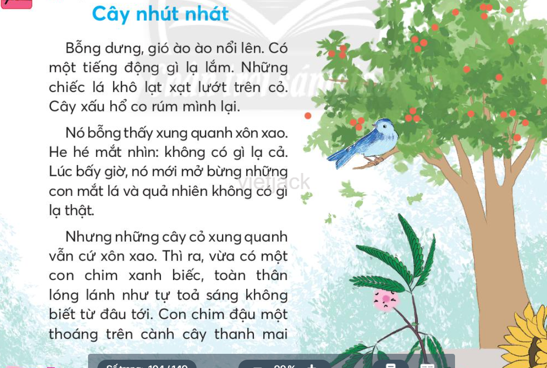 Tiếng Việt lớp 2 Bài 1: Cây nhút nhát trang 114, 115, 116 - Chân trời