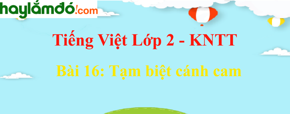 Giải Tiếng Việt lớp 2 Tập 2 Bài 16: Tạm biệt cánh cam - Kết nối tri thức