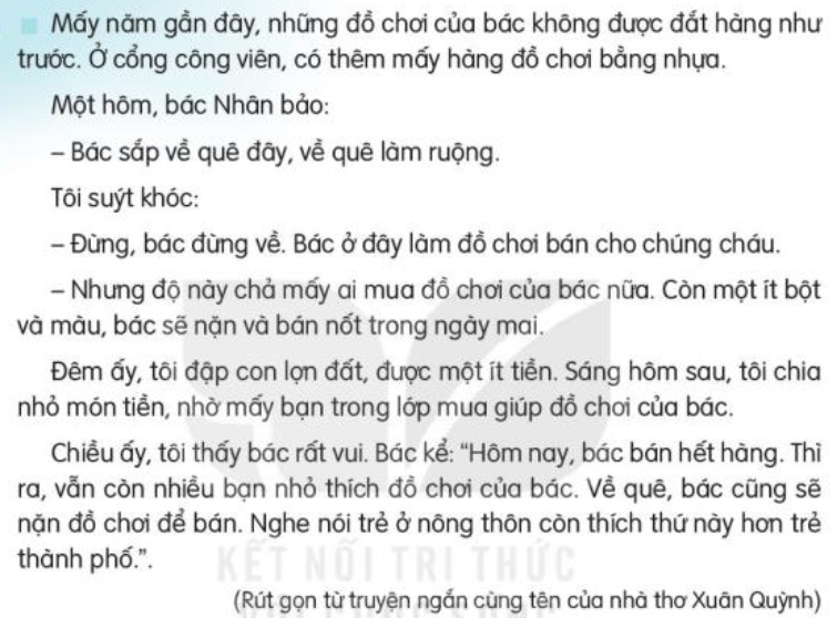 Đọc: Người làm đồ chơi trang 141, 142 Tiếng Việt lớp 3 Tập 1 | Kết nối tri thức