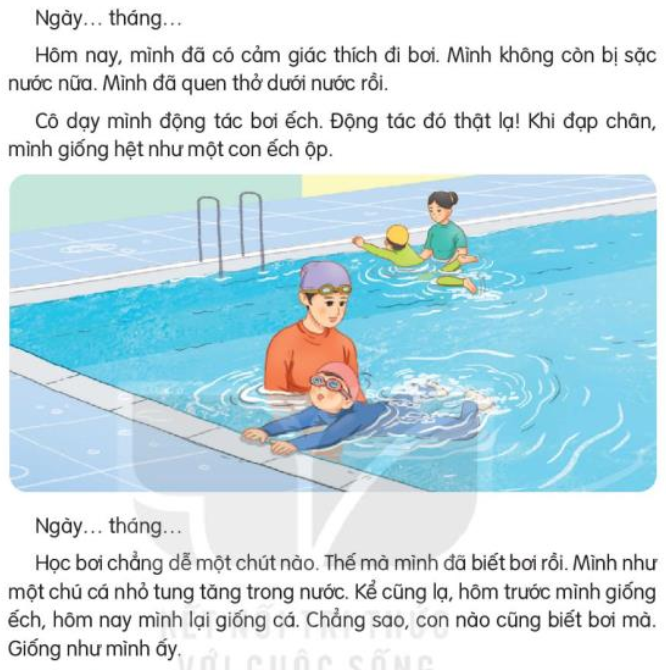 Đọc: Nhật kí tập bơi trang 26, 27, 28 Tiếng Việt lớp 3 Tập 1 | Kết nối tri thức
