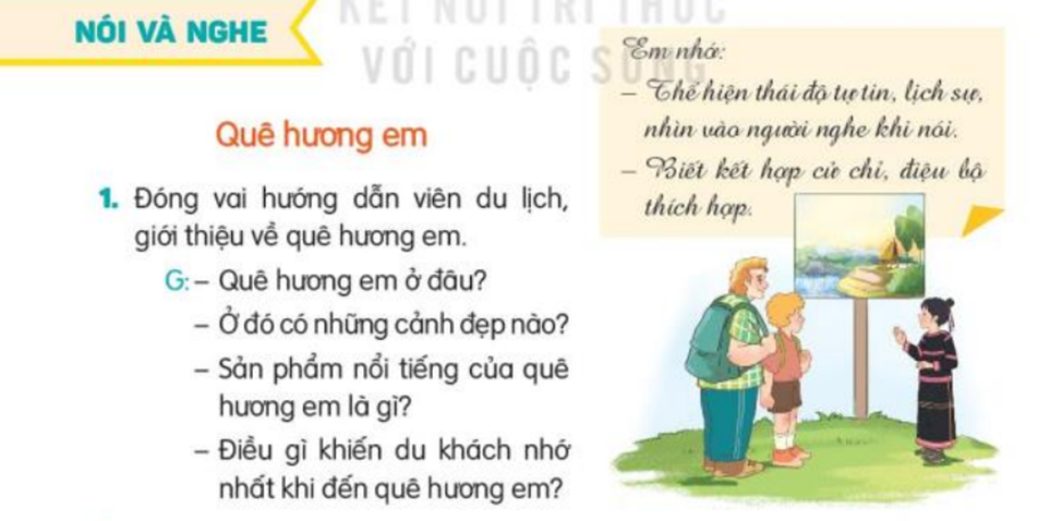 Nói và nghe: Quê hương em trang 97 Tiếng Việt lớp 3 Tập 2 | Kết nối tri thức