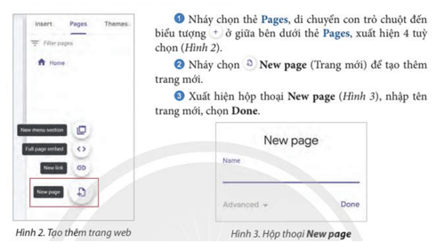 Lý thuyết Tin 12 Bài E2: Tạo, hiệu chỉnh trang web và thiết kế thanh điều hướng | Chân trời sáng tạo