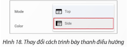 Nhiệm vụ 2. Thay đổi cách trình bày thanh điều hướng. Yêu cầu: Em hãy thay đổi cách trình bày