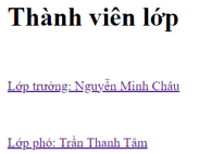 Yêu cầu Em hãy tạo trang web thanhvienlop.html có nội dung như ở Hình 9