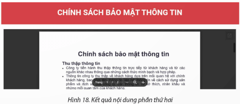 Nhiệm vụ 2. Sử dụng công cụ Drive. Yêu cầu: Thiết kế nội dung trang Chính sách