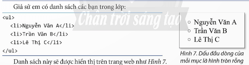 Trong tệp portfolio.html, định kiểu riêng cho các mục trong danh sách Các hoạt động đã tham gia