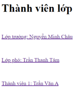 Em hãy bổ sung tên các bạn trong lớp vào ngay sau phần Thành viên lớp của trang web