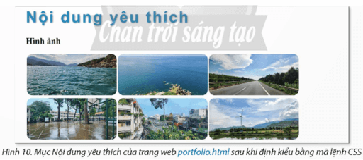 Đối với mỗi ảnh trong mục Nội dung yêu thích hãy định kiểu bo tròn 4 góc