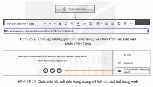 Lý thuyết Tin 12 Bài 25: Xây dựng phần thân và chân trang web | Kết nối tri thức