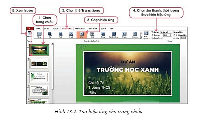 Lý thuyết Tin học 7 Kết nối tri thức Bài 13: Thực hành tổng hợp: Hoàn thiện bài trình chiếu