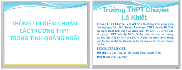 Em hãy tạo một bài trình chiếu về chủ đề Chọn môi trường học tập sau khi kết thúc cấp THCS