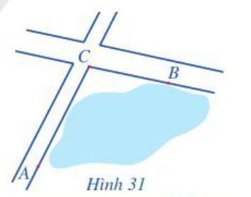 Để tính khoảng cách giữa hai địa điểm A và B mà không thể đi trực tiếp từ A đến B