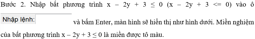 Biểu diễn hình học tập nghiệm của hệ bất phương trình bậc nhất hai ẩn sau