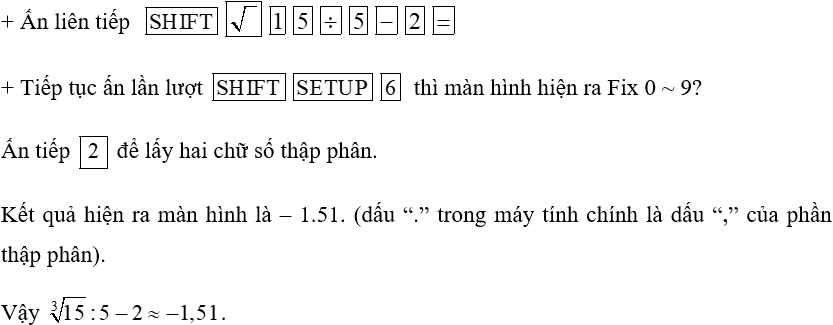 Sử dụng máy tính cầm tay, tính