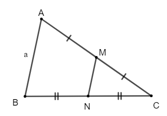 Cho tam giác ABC có M là trung điểm của AC, N là trung điểm của BC và AB = a