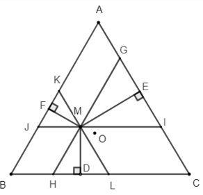 Cho tam giác đều ABC có O là trọng tâm và M là một điểm tùy ý