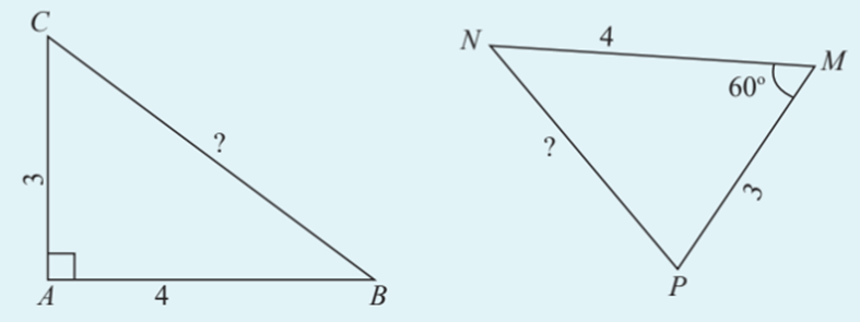 Làm thế nào để tính độ dài cạnh chưa biết của hai tam giác dưới đây?
