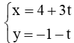 Viết phương trình đường thẳng d1: Đi qua điểm A(2; 3) và song song với đường thẳng d2