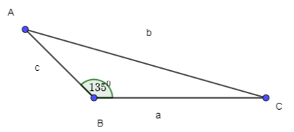 Cho tam giác ABC có góc B = 135 độ Khẳng định nào sau đây là đúng