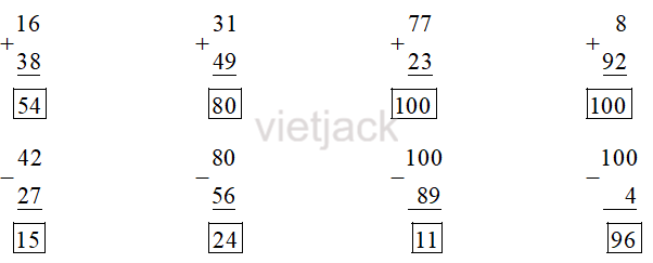 trang 96, 97 Ôn tập về phép cộng, phép trừ trong phạm vi 100 hay nhất