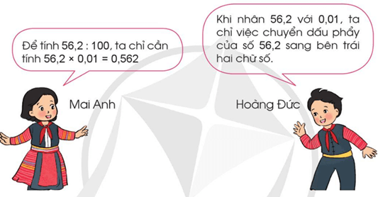 Toán lớp 5 Bài 32: Chia một số thập phân cho 10, 100, 1000, … - Cánh diều