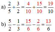 10 Bài tập trắc nghiệm Cộng, trừ hai phân số khác mẫu số lớp 5 (có đáp án) | Toán 5 Kết nối tri thức