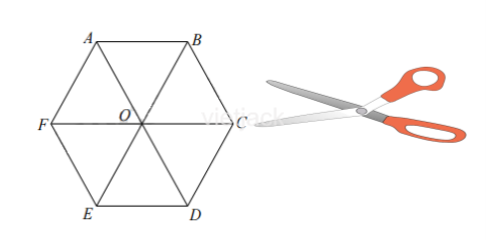 Với một lần cắt hoặc gấp, hãy tạo ra hình thang cân từ: a) Mảnh bìa có dạng hình tam giác đều